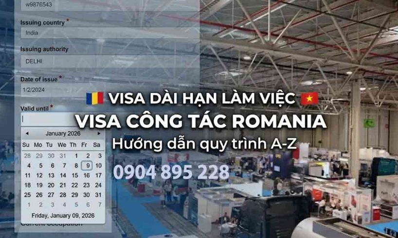 thủ tục xin visa làm việc công tác romania