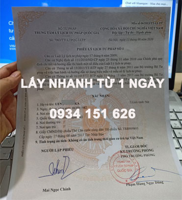 lý lịch tư pháp thành phố hồ chí minh nhanh
