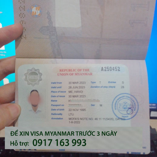 nên xin visa myanmar trước bao nhiêu ngày 2023