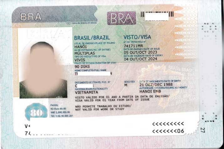 hồ sơ xin visa brazil đúng quy định