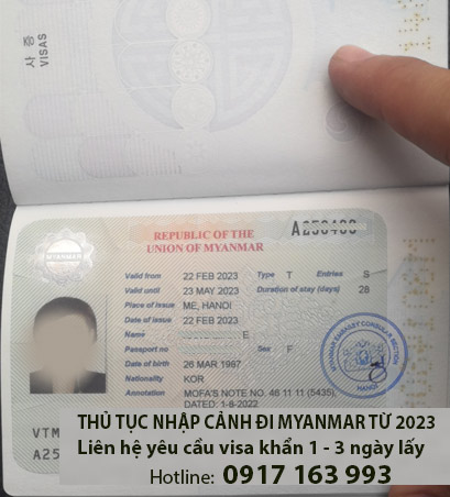 thủ tục đi myanmar cho người việt nam mới nhất 2023