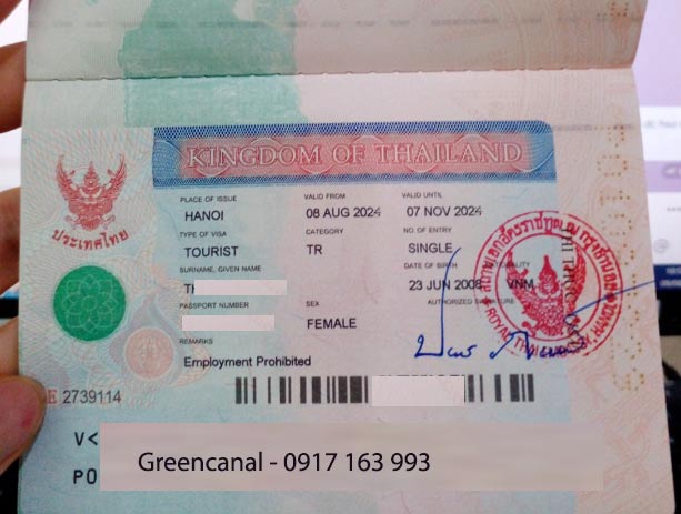 thủ tục nhập cảnh thái lan visa