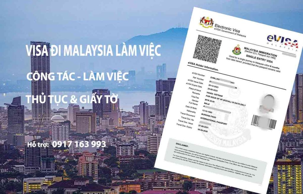 thủ tục xin visa malaysia công tác làm việc