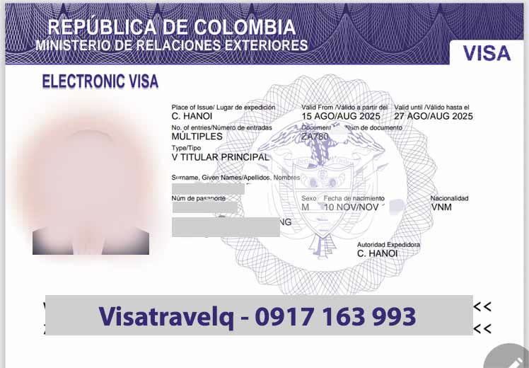 visa làm việc lao động colombia hồ sơ thủ tục