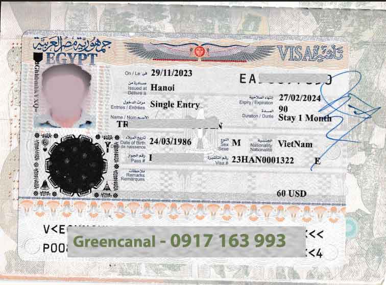 visa công tác ai cập