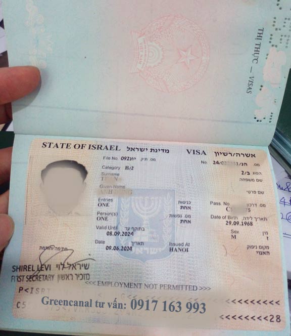 hỗ trợ thủ tục xin visa công tác israel