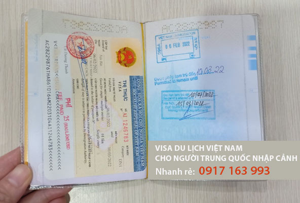 visa du lịch việt nam cho người trung quốc nhập cảnh