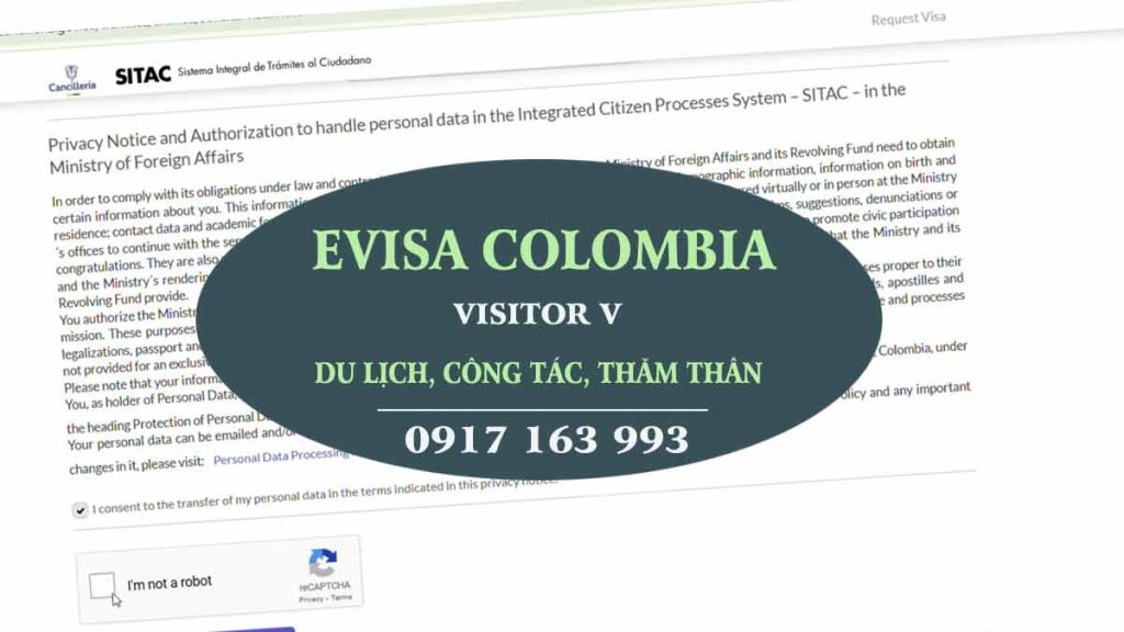 xin e visa colombia nhanh khẩn cấp