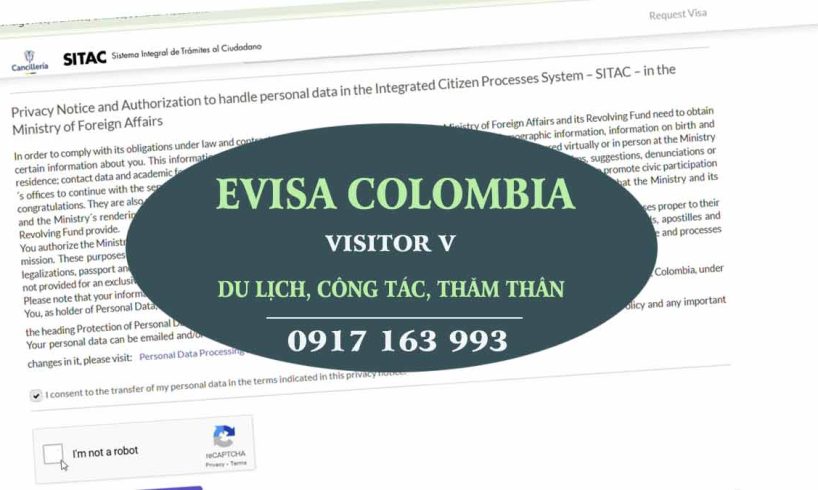 xin e visa colombia nhanh khẩn cấp