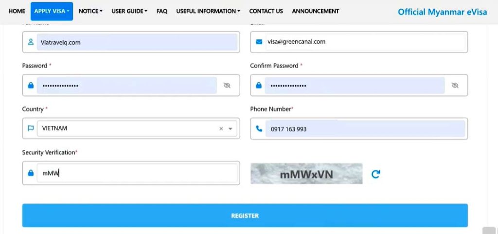 xin evisa myanmar cho người nước ngoài