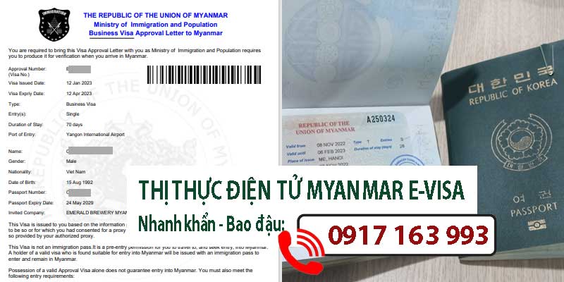 xin thị thực điện tử myanmar evisa khẩn nhanh