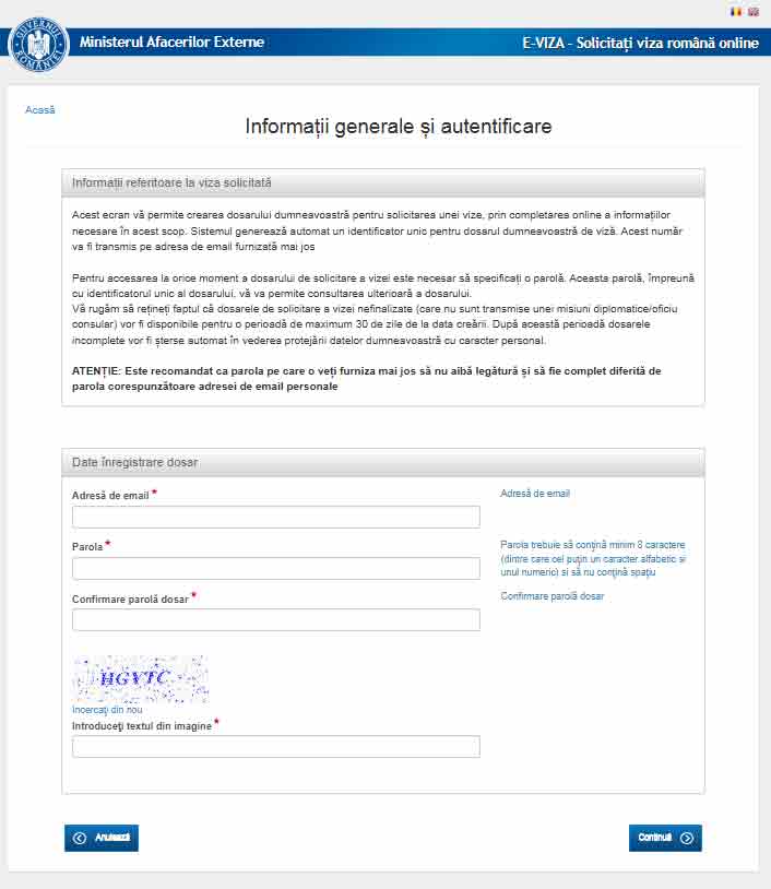 visa công tác romania
