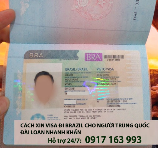 cách xin visa đi brazil cho người trung quốc đài loan 