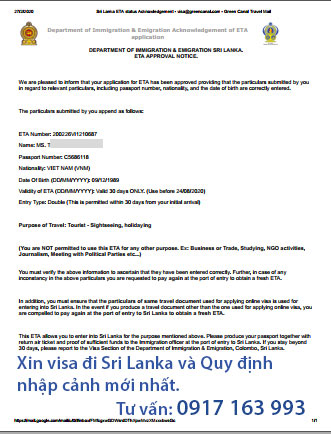 xin visa đi sri lanka 2022 và quy định nhập cảnh mới nhất